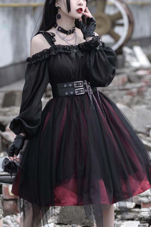 Sweet Lolita OP Dress - Twelve O'clock Star Irregular, 2 Colors, High-Low Hem - main product image