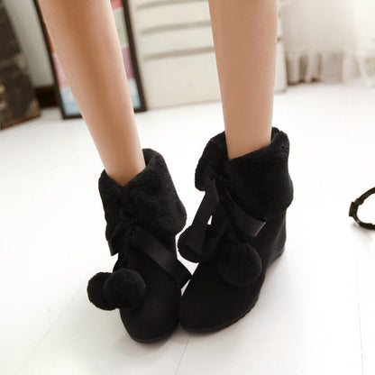 Sweet Lolita Platform Boots - Cute Loli Furball Colors, 3 Colors - 33 Black / 34 Black / 35 Black option