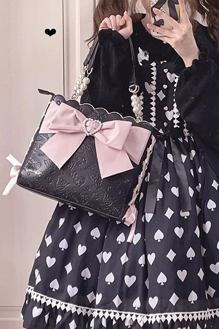 Sweet Lolita Shoulder Bag - Bowknot Pearl Shoulder Colors, 4 Colors, Bow Detail - additional product view 2