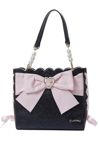 Sweet Lolita Shoulder Bag - Bowknot Pearl Shoulder Colors, 4 Colors, Bow Detail - main product image