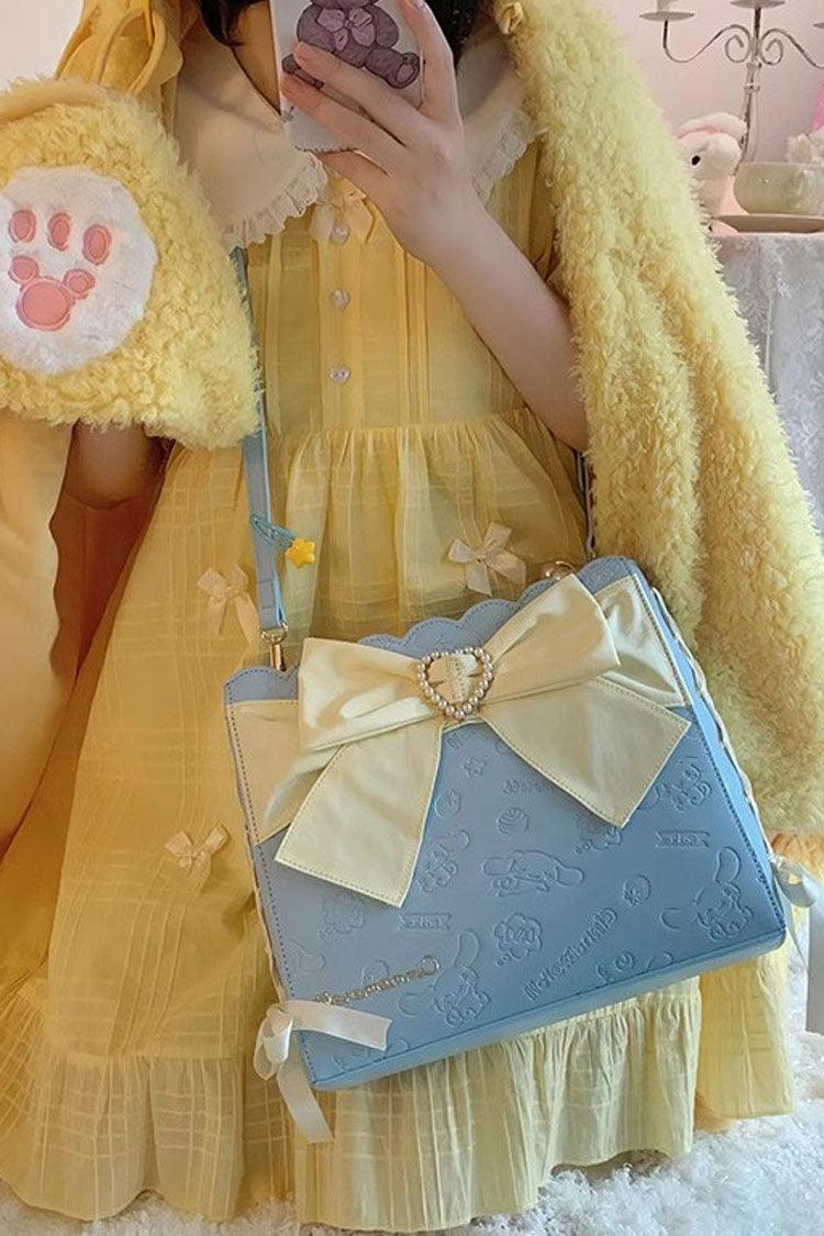 Sweet Lolita Shoulder Bag - Bowknot Pearl Shoulder Colors, 4 Colors, Bow Detail - One-Size Blue/Yellow option