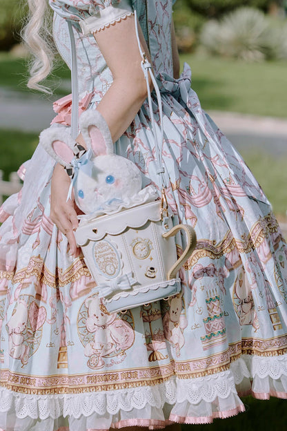 Sweet Lolita Shoulder Bag - Lovely Teacup Rabbit, 5 Colors, Bow Detail - additional product view 8