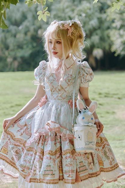 Sweet Lolita Shoulder Bag - Lovely Teacup Rabbit, 5 Colors, Bow Detail - additional product view 9