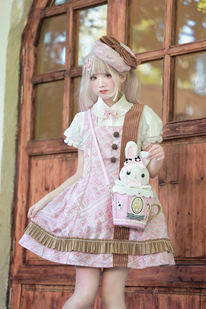Sweet Lolita Shoulder Bag - Lovely Teacup Rabbit, 5 Colors, Bow Detail - additional product view 12