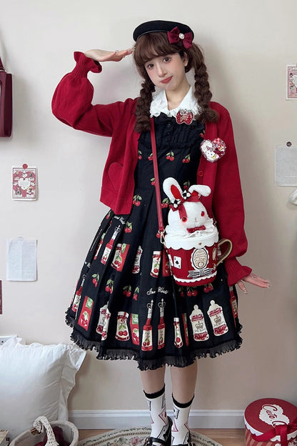 Sweet Lolita Shoulder Bag - Lovely Teacup Rabbit, 5 Colors, Bow Detail - additional product view 15