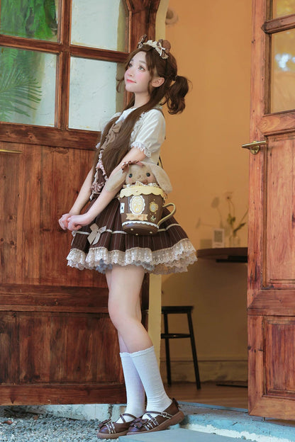 Sweet Lolita Shoulder Bag - Lovely Teacup Rabbit, 5 Colors, Bow Detail - additional product view 22