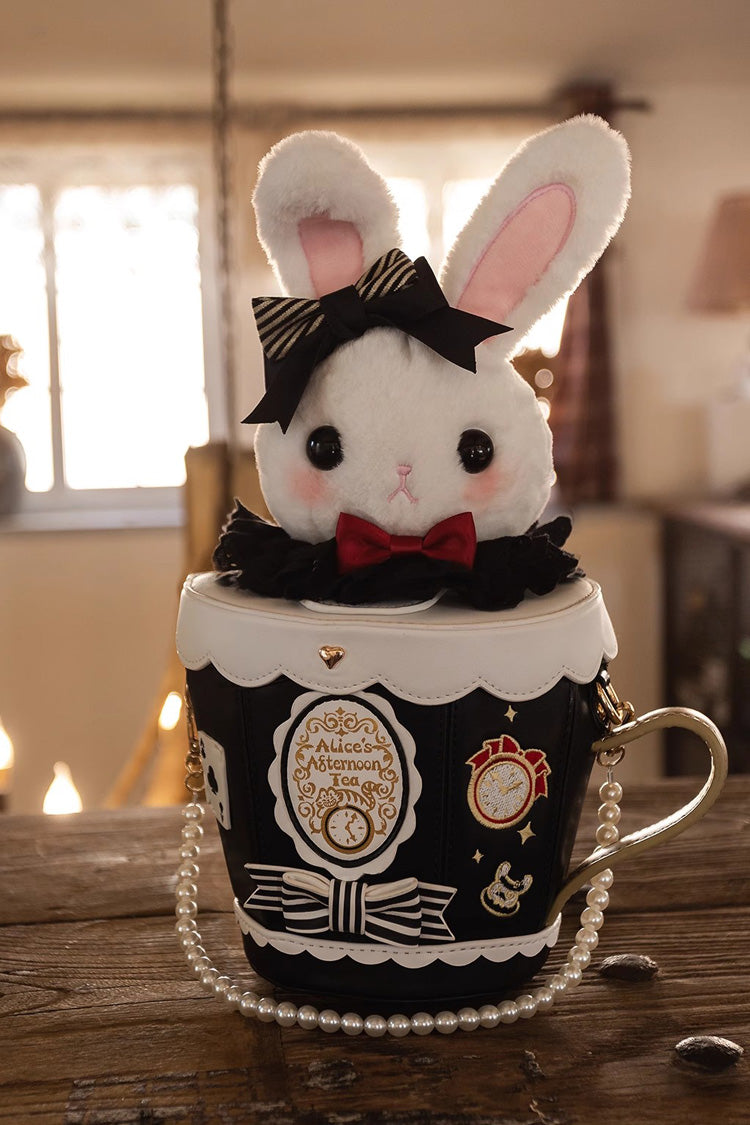 Sweet Lolita Shoulder Bag - Lovely Teacup Rabbit, 5 Colors, Bow Detail - main product image
