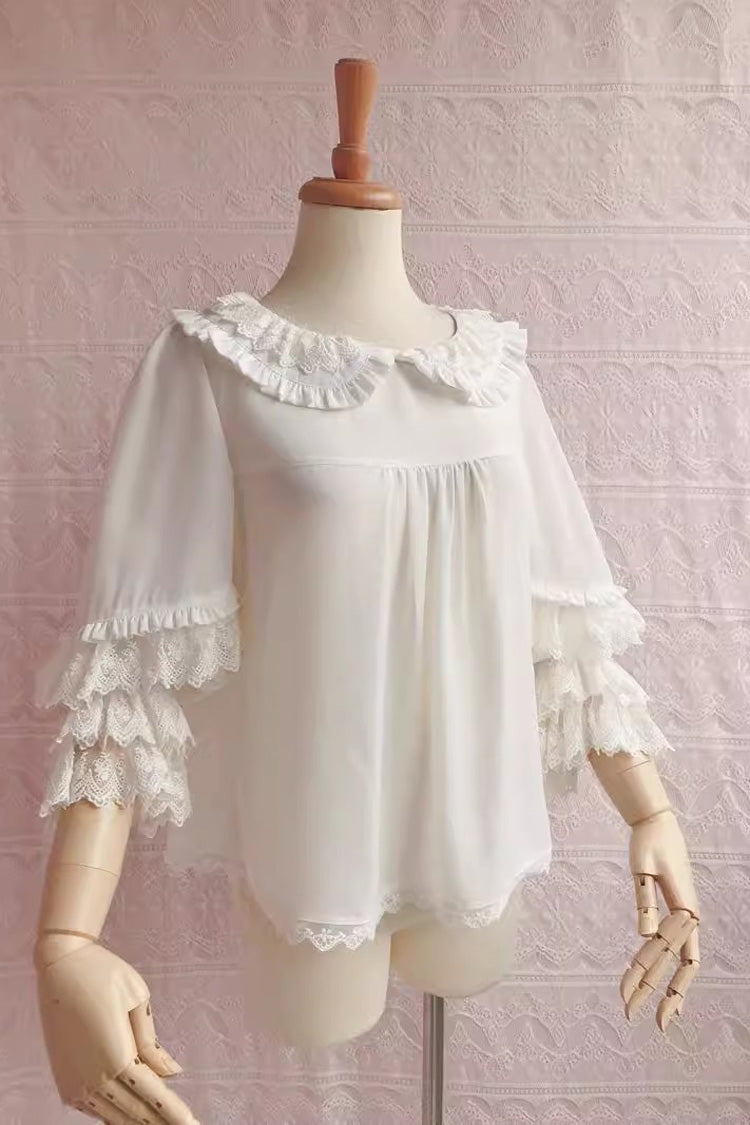 Victorian Lolita Blouse - Chiffon Doll Collar, 3 Colors, Long Sleeves, Sweet Style - additional product view 2