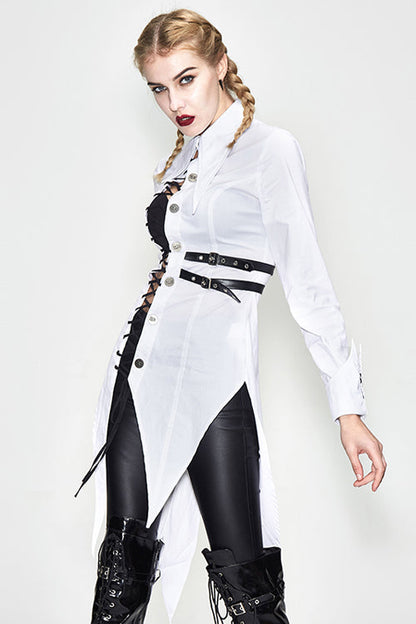 Victorian Lolita Blouse - Cotton, White, Women's Style, Punk Style - additional product view 2