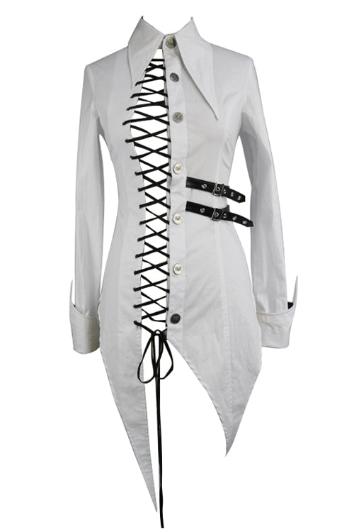 Victorian Lolita Blouse - Cotton, White, Women's Style, Punk Style - additional product view 4