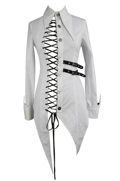 Victorian Lolita Blouse - Cotton, White, Women's Style, Punk Style - additional product view 4
