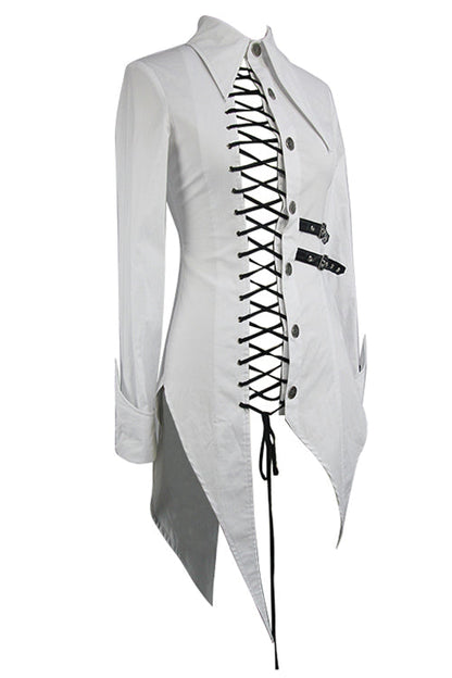 Victorian Lolita Blouse - Cotton, White, Women's Style, Punk Style - additional product view 5