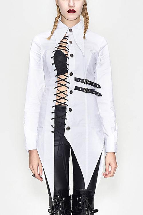 Victorian Lolita Blouse - Cotton, White, Women's Style, Punk Style - main product image