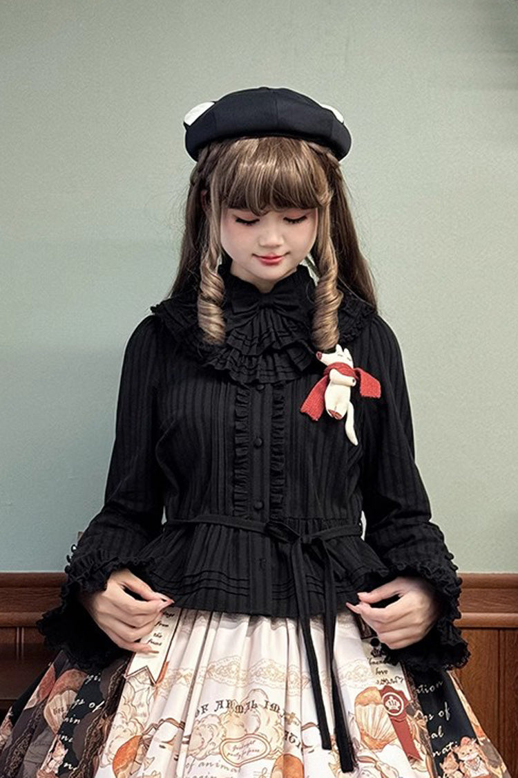 Victorian Lolita Blouse - Fox Band, 3 Colors, Lace Trim, Ruffled, Long Sleeves - additional product view 8