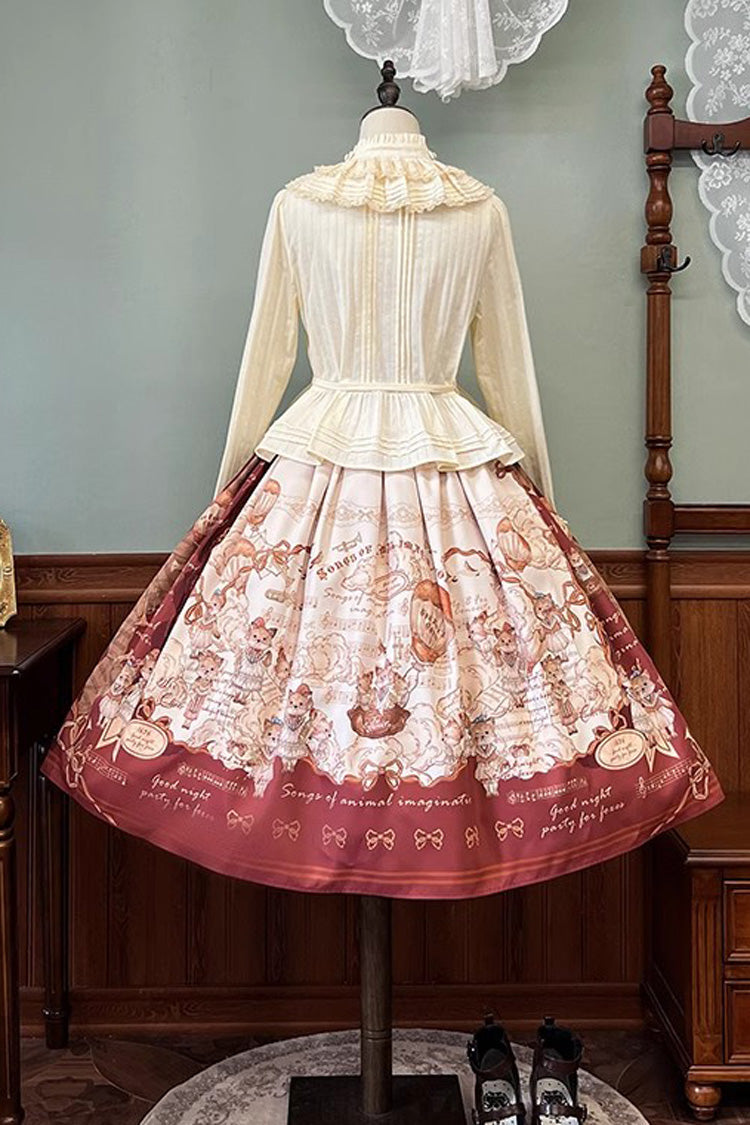 Victorian Lolita Blouse - Fox Band, 3 Colors, Lace Trim, Ruffled, Long Sleeves - additional product view 10