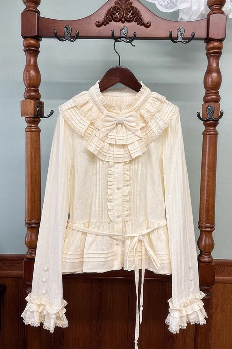 Victorian Lolita Blouse - Fox Band, 3 Colors, Lace Trim, Ruffled, Long Sleeves - main product image