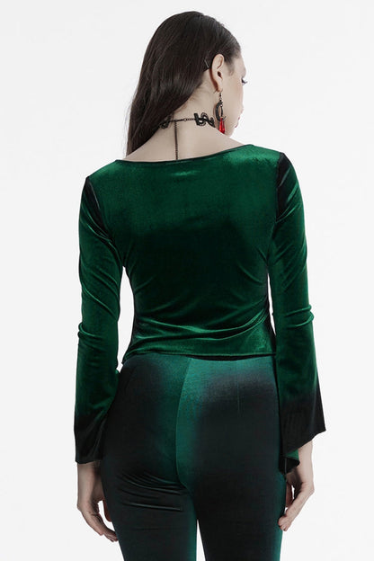 Victorian Lolita Blouse - Gradient Irregular, Green, Women's Style, Gothic Style - additional product view 3