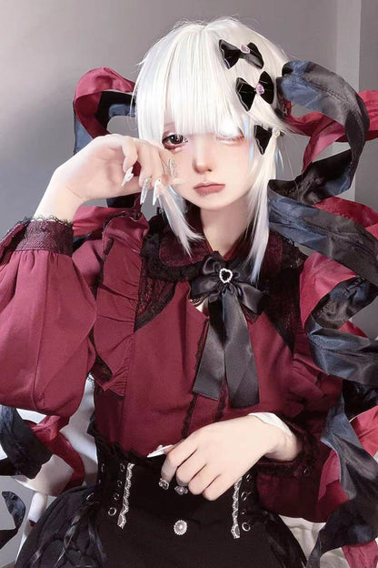 Victorian Lolita Blouse - Hollow, 4 Colors, Long Sleeves, Lace Trim - additional product view 2