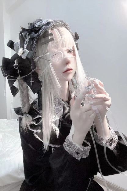 Victorian Lolita Blouse - Hollow, 4 Colors, Long Sleeves, Lace Trim - additional product view 4