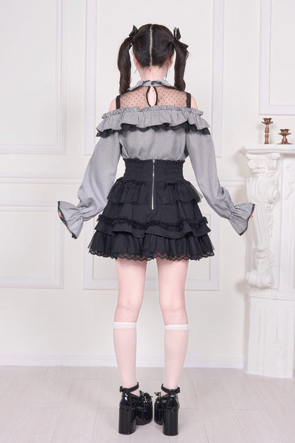 Victorian Lolita Blouse - Jirai Kei Off Shoulder, 3 Colors, Sweet Style, Bow Detail - additional product view 6