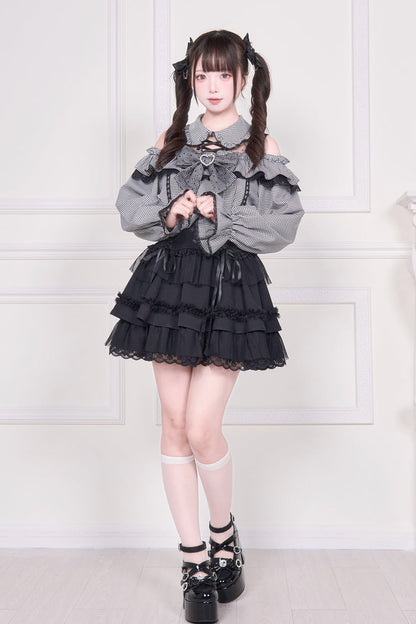 Victorian Lolita Blouse - Jirai Kei Off Shoulder, 3 Colors, Sweet Style, Bow Detail - additional product view 9