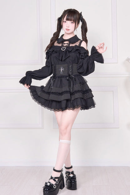 Victorian Lolita Blouse - Jirai Kei Off Shoulder, 3 Colors, Sweet Style, Bow Detail - additional product view 11