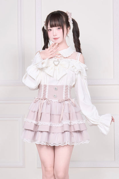 Victorian Lolita Blouse - Jirai Kei Off Shoulder, 3 Colors, Sweet Style, Bow Detail - additional product view 18