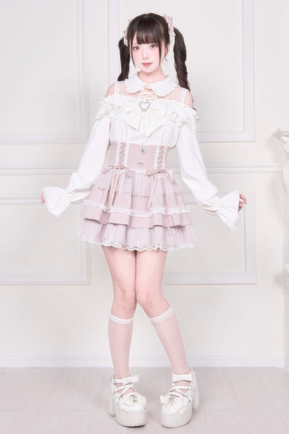 Victorian Lolita Blouse - Jirai Kei Off Shoulder, 3 Colors, Sweet Style, Bow Detail - additional product view 19