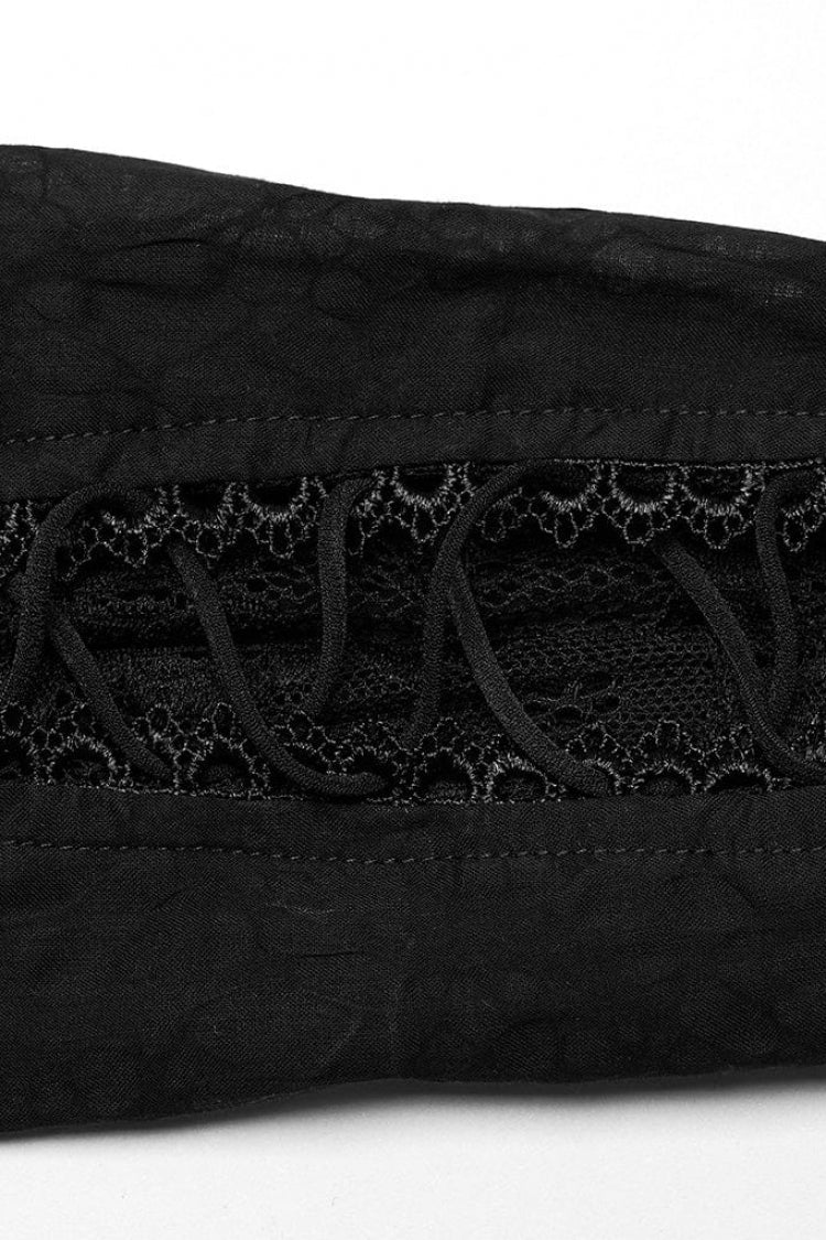 Victorian Lolita Blouse - Lapel Collar Print Stitching, 2 Colors, Women's Style - additional product view 9