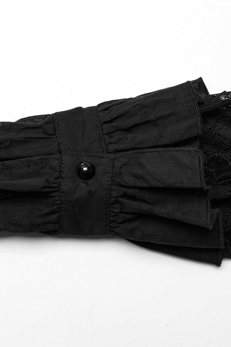 Victorian Lolita Blouse - Lapel Collar Print Stitching, 2 Colors, Women's Style - additional product view 10