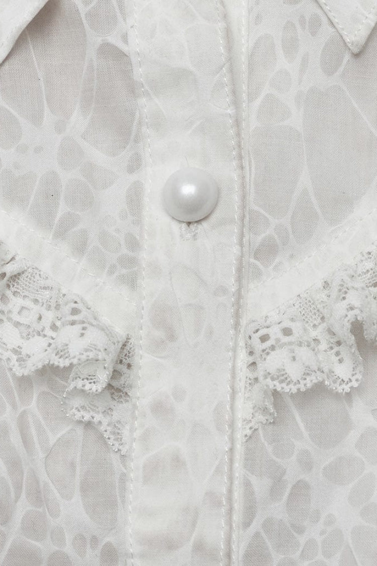 Victorian Lolita Blouse - Lapel Collar Print Stitching, 2 Colors, Women's Style - additional product view 15