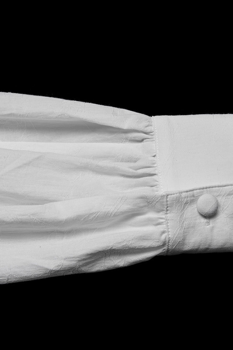 Victorian Lolita Blouse - Lapel Collar Puff With, White, Puff Sleeves, Detachable Detail - additional product view 8