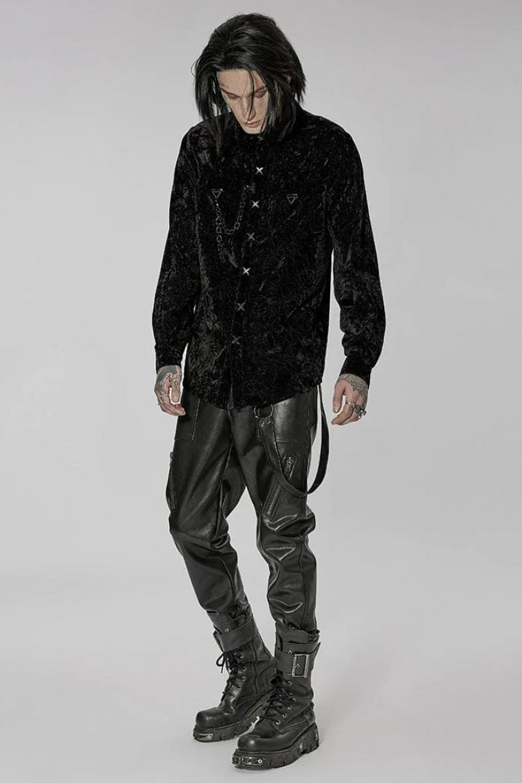 Victorian Lolita Blouse - Men's Stand Collar, 2 Colors, Detachable Detail, Buckle Detail - additional product view 4