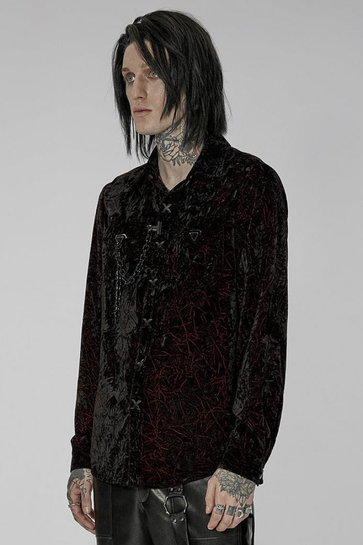 Victorian Lolita Blouse - Men's Stand Collar, 2 Colors, Detachable Detail, Buckle Detail - additional product view 6