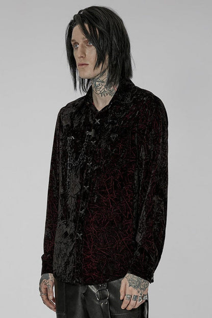 Victorian Lolita Blouse - Men's Stand Collar, 2 Colors, Detachable Detail, Buckle Detail - additional product view 6