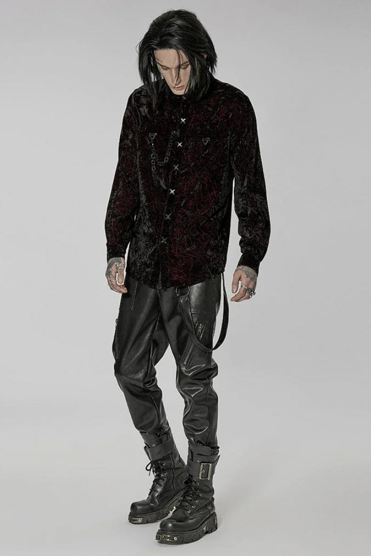 Victorian Lolita Blouse - Men's Stand Collar, 2 Colors, Detachable Detail, Buckle Detail - additional product view 8