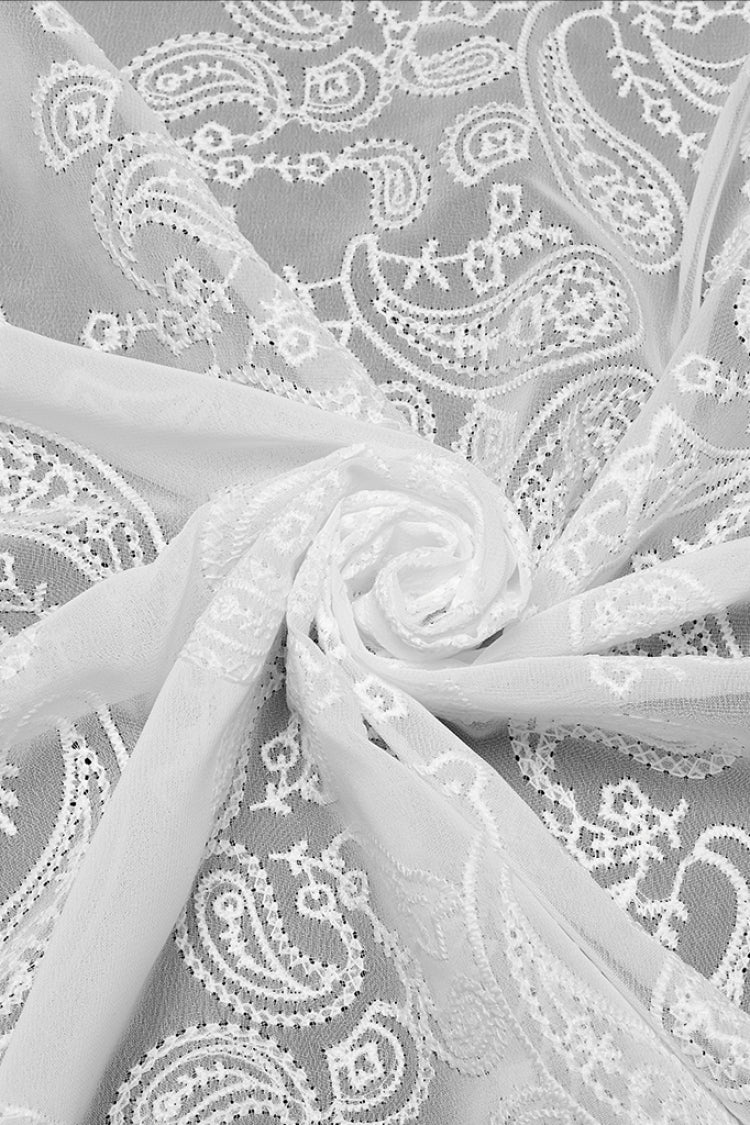 Victorian Lolita Blouse - Stand Collar Chiffon, White, Stand Collar, Men's Style - additional product view 8